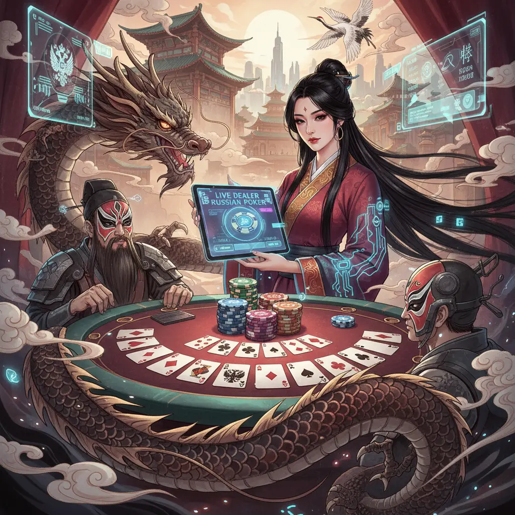 Live dealer poker variations - Russian